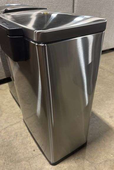 (2) TRAMONTINA STEP ON TRASH CANS - BLACK & STAINLESS