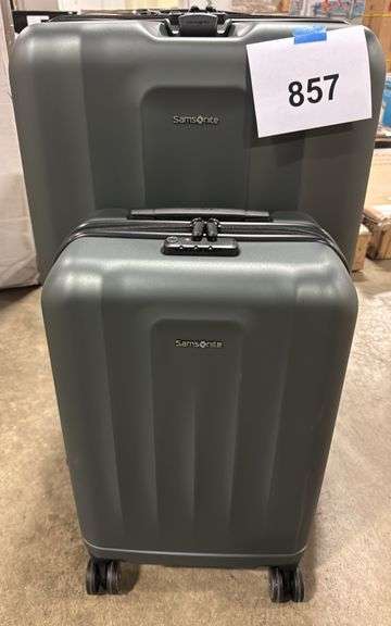SAMSONITE 2PC HARDSHELL ROLLING LUGGAGE SET - GREY