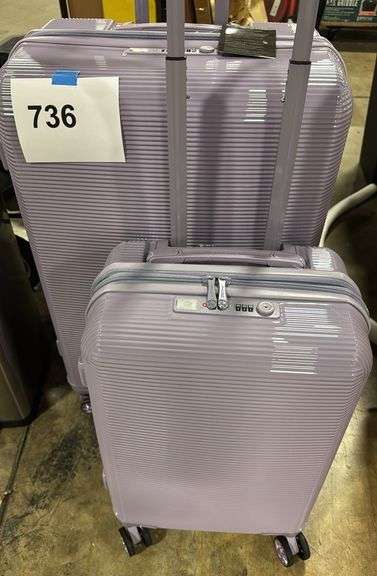 IFLY SMART 2PC HARDSHELL ROLLING LUGGAGE SET - PURPLE