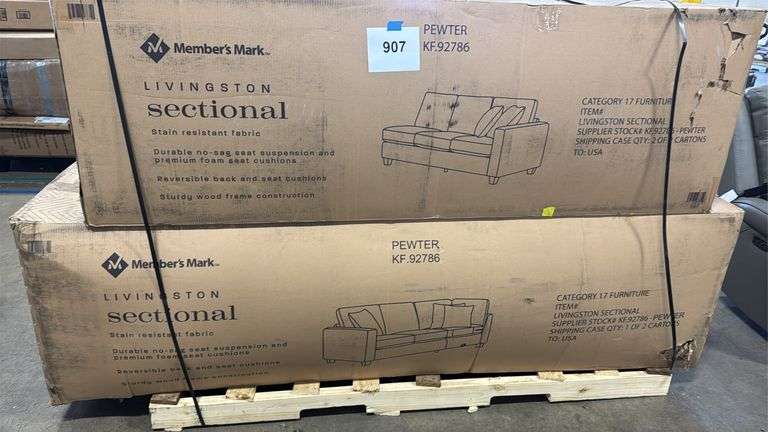 LIVINGSTON SECTIONAL IN BOX - PEWTER