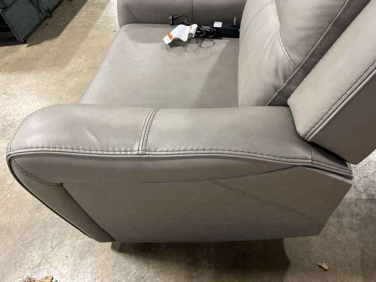 COOPER LEATHER POWER RECLINER - GREY