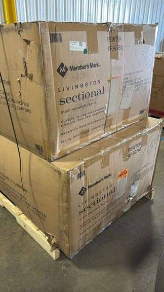 LIVINGSTON SECTIONAL IN BOX - PEWTER