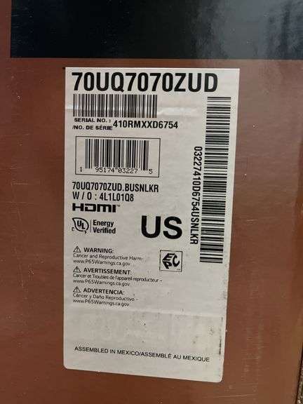 LG 70" UHD AI THINQ 4K SMART TV IN BOX (70UQ70)