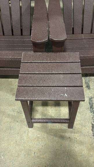 3PC ADIRONDACK SET - CHAIRS & TABLE (BROWN)