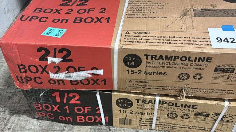 AS IS - 15FT ROUND TRAMPOLINE IN BOX
