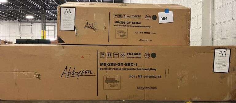 ABBYSON LIVING BERKELEY FABRIC REVERSIBLE SECTIONAL I NBOX - GREY