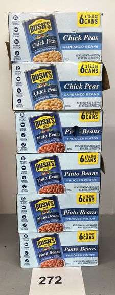 (6) BOXES OF BUSH'S - BEANS & CHICK PEAS - Earl's Auction Company