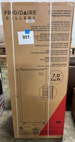 FRIGIDAIRE 2-IN-1 CONVERTIBLE UPRIGHT FREEZER OR FRIDGE IN BOX