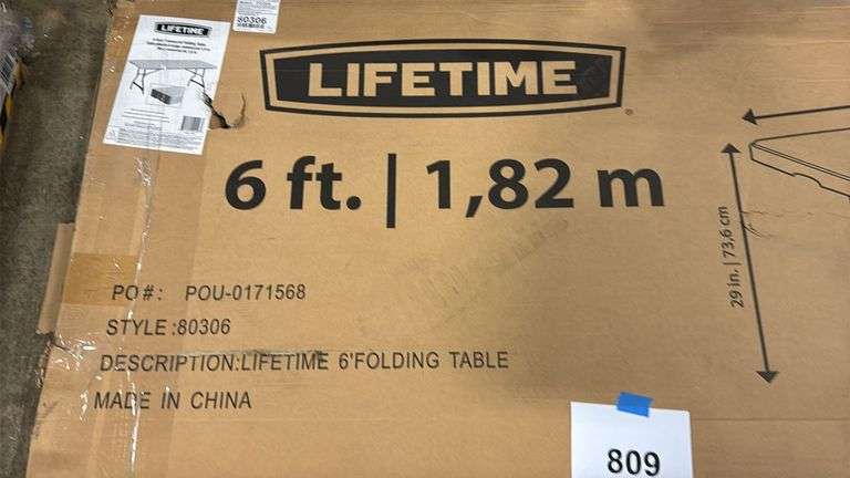 LIFETIME 6FT FOLDING TABLE IN BOX