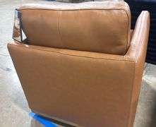 COLE & RYE LEATHER SWIVEL ACCENT CHAIR