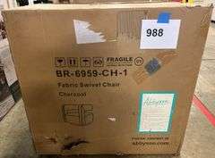 ABBYSON LIVING FABRIC SWIVEL CHAIR IN BOX - CHARCOAL