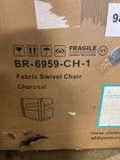 ABBYSON LIVING FABRIC SWIVEL CHAIR IN BOX - CHARCOAL