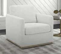 COLE & RYE FABRIC SWIVEL ACCENT CHAIR IN BOX