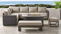 BRENTON COLLECTION 7PC SECTIONAL SET W/ FIRE PIT IN BOX