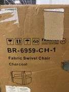 ABBYSON LIVING FABRIC SWIVEL CHAIR IN BOX - CHARCOAL