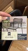 (2) CAFE COLLECTION STEEL CHAIRS IN BOX - BLACK