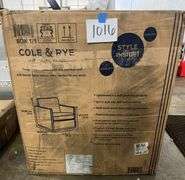 COLE & RYE FABRIC SWIVEL ACCENT CHAIR IN BOX