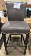 NAILHEAD TRIM BAR STOOL - GREY