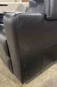 AS IS - HOME THEATER POWER RECLINER W/ TRAY TABLE - BLACK
