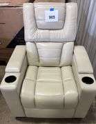 ABBYSON LIVING HOME THEATER POWER RECLINER - CREAM