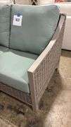 ALL WEATHER SUNBRELLA PATIO SOFA - GREY/ TEAL