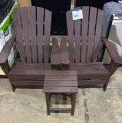 3PC ADIRONDACK SET - CHAIRS & TABLE (BROWN)