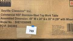 SEVILLE CLASSICS STAINLESS STEEL WORK TABLE TOP IN BOX