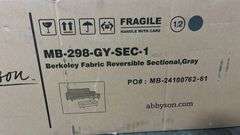 ABBYSON LIVING BERKELEY FABRIC REVERSIBLE SECTIONAL I NBOX - GREY