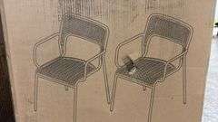 (2) CAFE COLLECTION STEEL CHAIRS IN BOX - BLACK