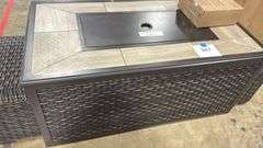 ALL WEATHER PATIO FIRE PIT COFFEE TABLE W/ (2) STOOLS