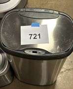 AS IS - (3) STAIBNLESS MOTION SENSOR TRASH CANS