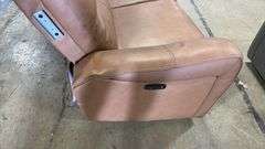 AS IS - COOPER LEATHER POWER RECLINING SOFA - BUTTERNUT