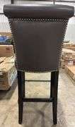 NAILHEAD TRIM BAR STOOL - GREY
