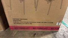 (2) CAFE COLLECTION STEEL CHAIRS IN BOX - BLACK