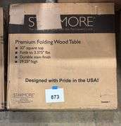STAKMORE WOOD FOLDING TABLE IN BOX