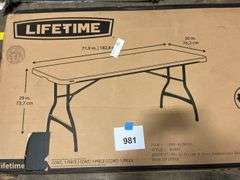 (2) LIFETIME 6FT FOLDING TABLES IN BOX