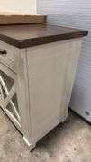 4-DOOR WOOD CONSOLE - CREAM W/ WOOD TOP