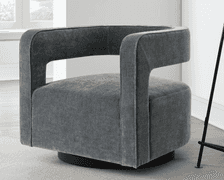 ABBYSON LIVING FABRIC SWIVEL CHAIR IN BOX - CHARCOAL