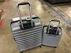 GEOFFREY BEENE 2PC HARDSHELL ROLLING LUGGAGE - SILVER