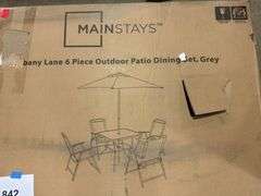 MAINSTAYS 6PC OUTDOOR DINING SET IN BOX - GREY