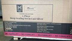 SUNBRELLA CAHABA COLLECTION 4PC DEEP SEATING SET IN BOX - CAST SILVER