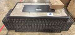 ALL WEATHER PATIO FIRE PIT COFFEE TABLE W/ (2) STOOLS