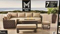 BRENTON COLLECTION 7PC SECTIONAL SET W/ FIRE PIT IN BOX