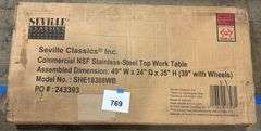 SEVILLE CLASSICS STAINLESS STEEL WORK TABLE TOP IN BOX