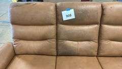 AS IS - COOPER LEATHER POWER RECLINING SOFA - BUTTERNUT