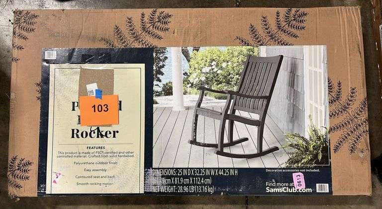 PAINTED PORCH ROCKER IN BOX - Earl's Auction Company