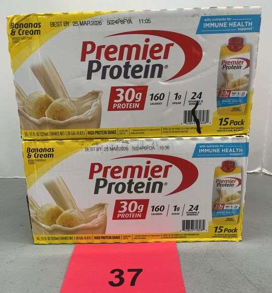 (2) BOXES OF PREMIER PROTEIN SHAKES - BANANAS & CREAM
