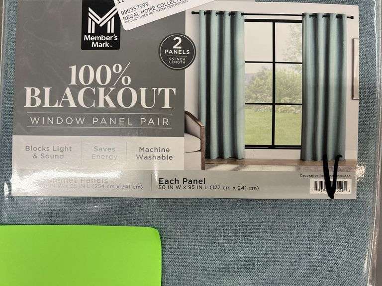 (2) PAIRS OF 100% BLACKOUT CURTAINS - BLUE