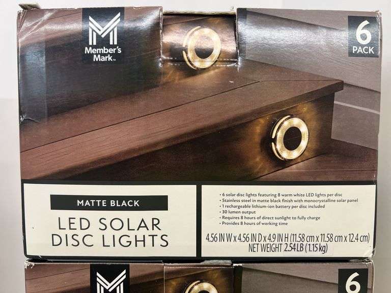 (3) 6PC LED SOLAR DISC LIGHT SETS IN BOXES - MATTE BLACK