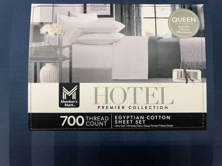 HOTEL QUEEN EGYPTIAN COTTON SHEET SET - NAVY BLUE